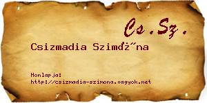 Csizmadia Szimóna névjegykártya